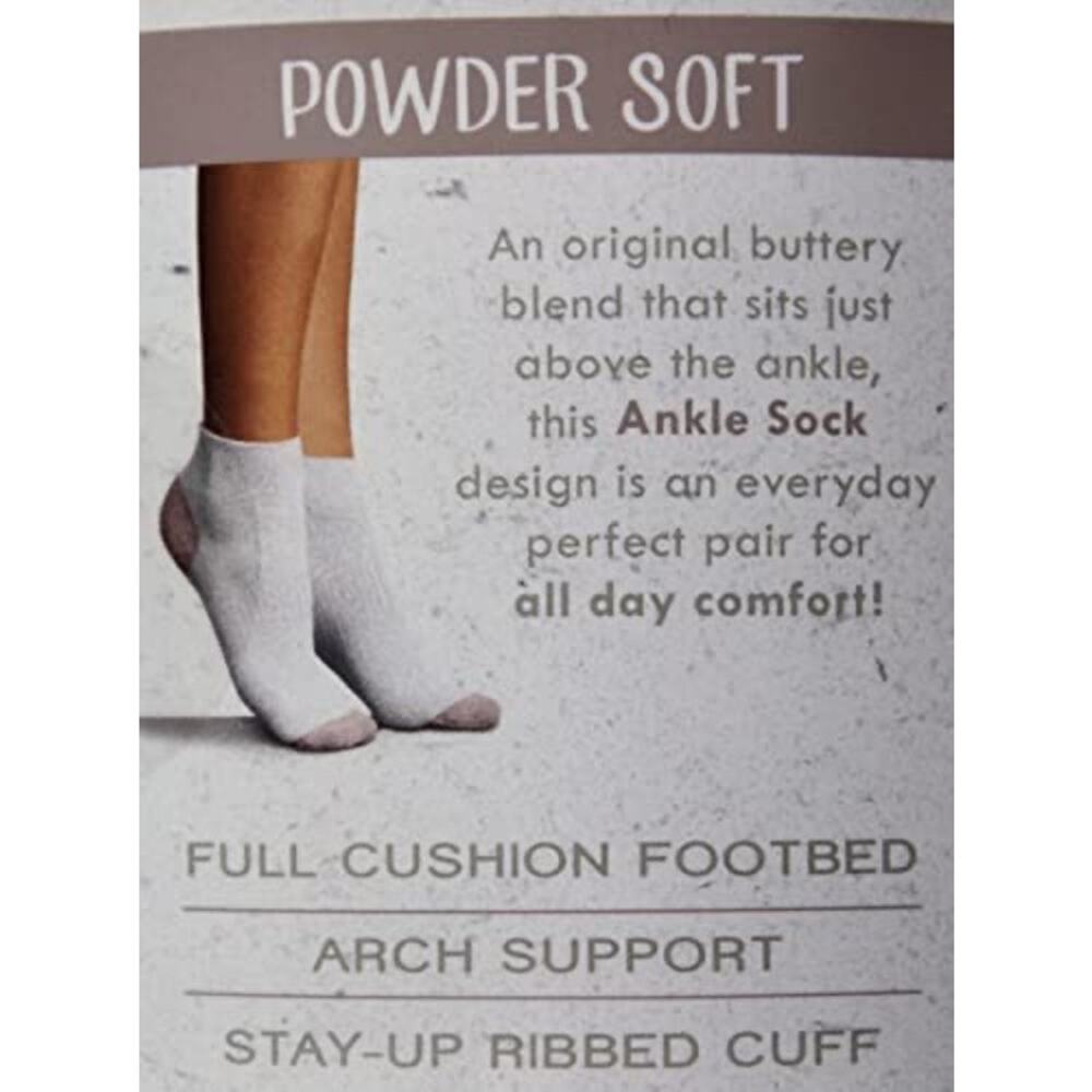 NWT Lemon Powder Soft Ankle Socks 6Pk White 5–9.5 - Picture 2 of 3